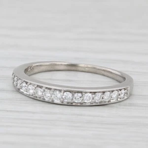 0.26ctw Diamond Wedding Anniversary Ring 14k White Gold Size 6 Stackable Band - Picture 1 of 10