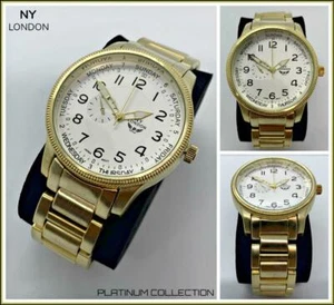 Men's CLASSY ELEGANT DIVER Round Gold LUXURY Designer Fashion WRIST WATCH 45mm - Picture 1 of 8
