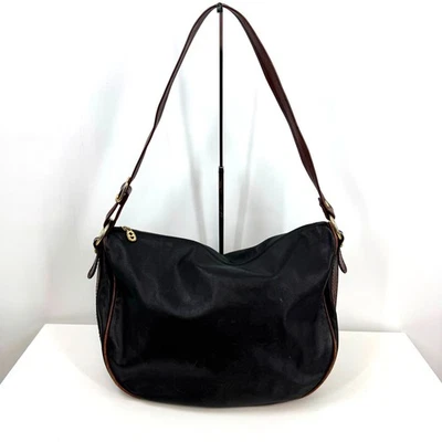 Marino Orlandi Grande Negro Marrón Cuero Bolso de Hombro Arnés Italia Ecuestre  Foto 1 de 4