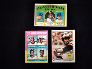 1972 1975 1978 Topps Eddie Murray Jim Rice Fisk HOF Rookie Baseball Lot 3 Nice - Picture 1 of 7