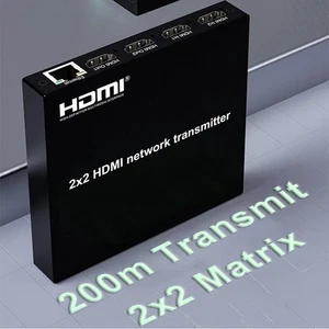 Transmisor de matriz de red HDMI 2x2 a través de cable Cat6 200M HDMI Ethernet Extensor - Imagen 1 de 12