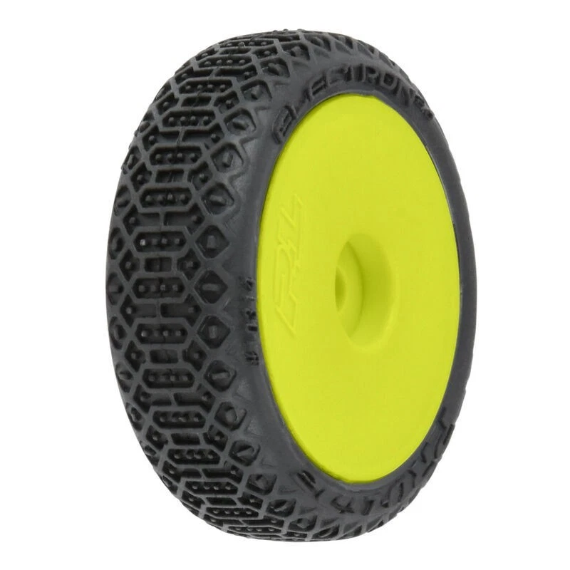 Pro-line 1/24 Electron 2.0 Buggy F/R Tires Mounted 7mm Yellow (4): Micro-B - Image 1 of 1
