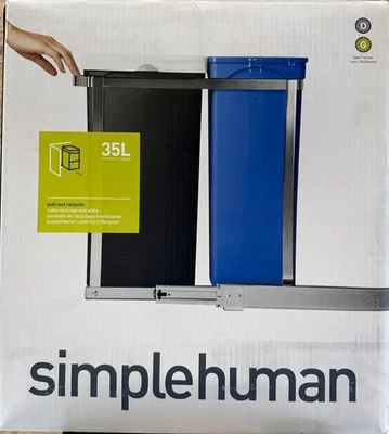 SIMPLEHUMAN CW1016 35L/9,3 GAL DOBLE COMPARTIMENTO EXTRAÍBLE CUBO DE RECICLAJE/BOTE DE BASURA Foto 1 de 4