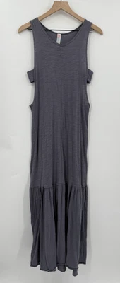 Sexy Vestido Free People Para Mujer Gris Mediano Maxi Recortes Boho Sin Mangas Cabaña Foto 1 de 4