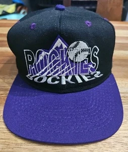 Vintage 90s Colorado Rockies Hat Cap Snapback #1 Apparel MLB Baseball USA Made - Picture 1 of 12