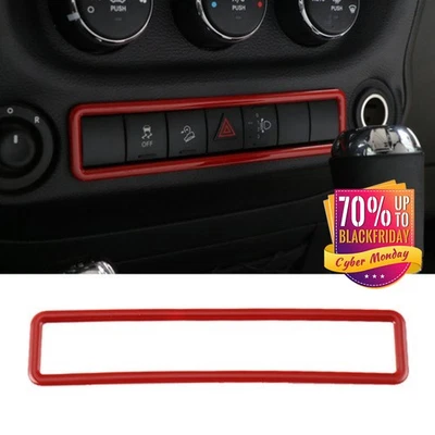 Red Emergency Light Switch Cover Trim Interior for 2011-17 Jeep JK JKU Wrangler Foto 1 de 4