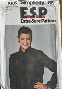 70s Simplicity 9305 QUILTED JACKET Stand-up Collar sewing pattern 14-16-18 UNCUT - Picture 1 of 2