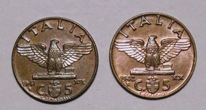 VITTORIO EMANUELE III 5 CENTESIMI 1941-1942 IMPERO FDC SIG. NUMISMATICA ELITE - Picture 1 of 2