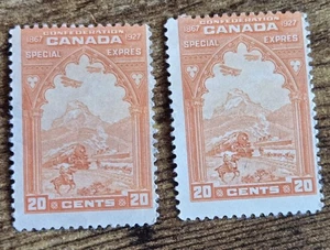 CANADA STAMP - 1927 Special Express - 20 Cent Orange - MNH X 2 - Picture 1 of 2
