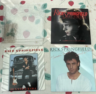 Rick Springfield 3×7" Mint Vinyl EX Covers RICK 1/2/3 Poly Sleeves RCA UK Bundl - Image 1 of 4