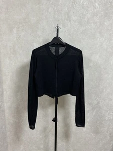 RUNDHOLZ  Women's Black Zip Mesh Long sleeve Top Sweater Sweatshirt Size L Wool - Picture 1 of 17