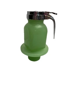 Dispensador de jarabe de vidrio Tablecraft jadeíta de colección 6 OZ TCP de 2,25 x 4,75 con soporte - Imagen 1 de 13