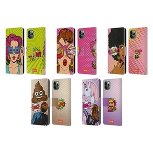 OFFICIEL emoji® POP ART ÉTUI COQUE DE LIVRE EN CUIR POUR APPLE iPHONE TÉLÉPHONES - Photo 1 sur 11