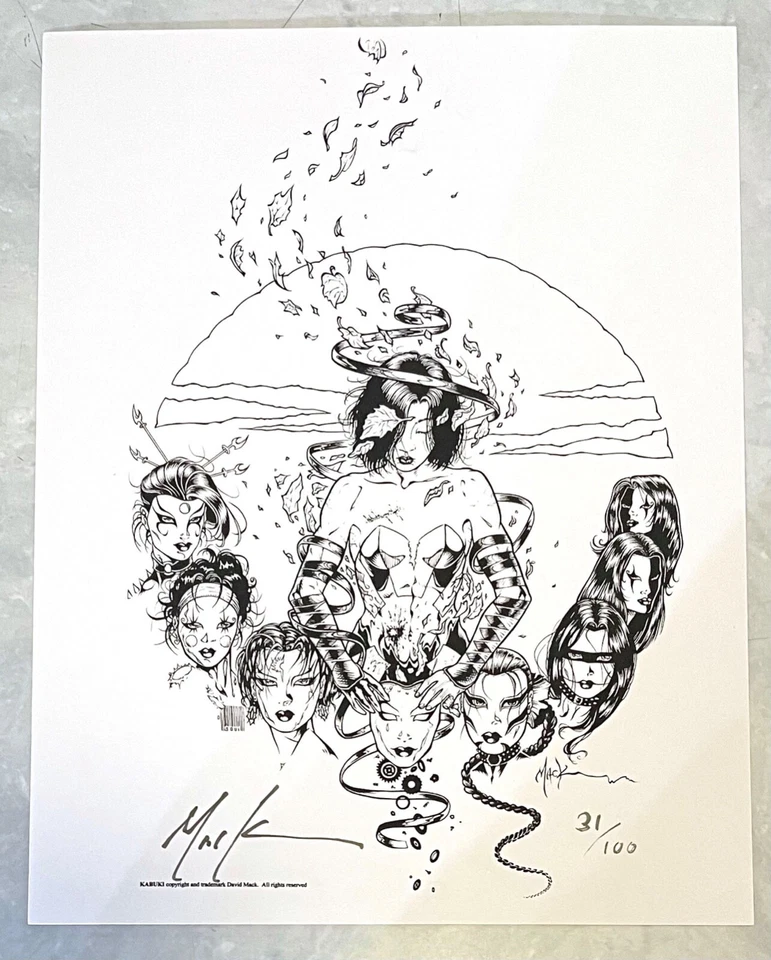 DAVID MACK KABUKI PRINT Signed and Numbered, 1990s - Image 1 of 2