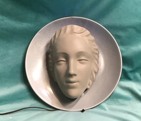 Vintage 1930s Rare Art Deco Wall Sconce Original Sculpture Deco Lady MC Lamp Cover