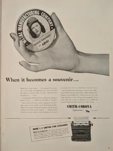1944 Smith Corona Portable Typewriter, Print Ad.  World War II. Retro Art. - Picture 1 of 1