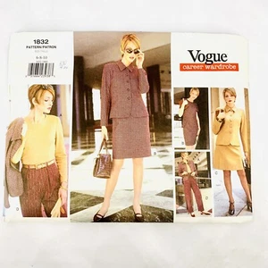 Vogue Pattern 1832 Career Wardrobe Suit skirt top pants dress jacket Size 6 8 10 - Picture 1 of 5