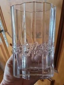 Vtg Iittala Pallas Modernist Brutalist Vase Tapio Wirkkala MCM Glacier Ice 6.75 - Picture 1 of 10