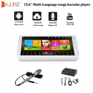 HAJURIZ 15,6'' LETTORE KARAOKE,500G-4TB HDD,Cloud,Mutli-Language,Android,AI - Foto 1 di 15