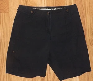 MIDTOWN LONG SIZE 8 NAVY BLUE SHORTS 100% COTTON WOMENS 4 POCKETS  LIGHTWEIGHT - Picture 1 of 5