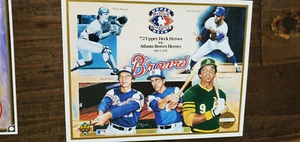 1992 UPPER DECK COMMEMORATIVE SHEET BRAVES REGGIE JACKSON EVANS JOHNSON HUBBARD - Picture 1 of 1