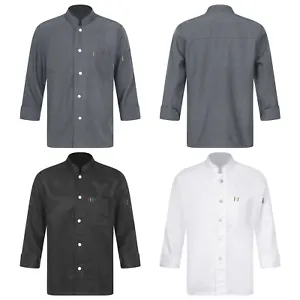 Men Women Chef Jacket Unisex Uniform Solid Color Shirts Long Sleeve Tops Summer - Picture 1 of 29