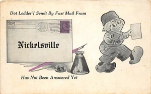 Postal J4/Nickelsville Virginia c1910 "Banderín" Saludos desde 26 - Imagen 1 de 4