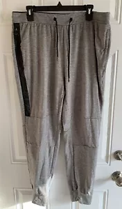 American Eagle Sweatpants Men XL Gray Black Trim AEActive Flex Zip Pockets Relax - Picture 1 of 12