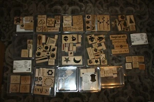Lot Of 125+ Stampin UP Flowers , SPORTS, CHRISTMAS, FISH Rubber Stamps - Picture 1 of 5