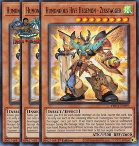 Yugioh! 3x Humongous Hive Hegemon - Zexstagger PHHY-EN099 Super Rare 1st Ed NM - Picture 1 of 1