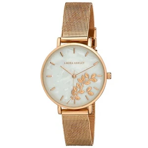 Reloj Laura Ashley para mujer 34 mm grabado con estampado floral correa de malla - Imagen 1 de 7
