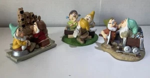 3 lot Disney Store Seven Dwarf Lil Classics 504 Mine Train piano bath Snow White - Picture 1 of 14