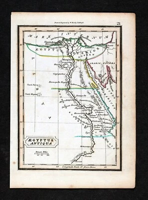 Mapa Murphy 1832 Egipto Antiguo Pirámides Memphis Alejandría Nilo Foto 1 de 2