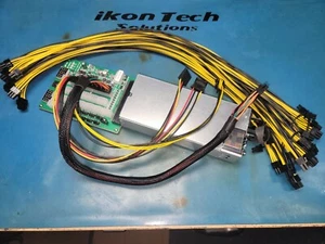 GOLD 1100W PSU Breakout Board RIG GPU MINING 12 PCIe CABLES PICO 24PIN ATX SATA - Picture 1 of 7