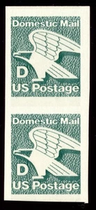 US 2111a (22c) Domestic Mail Rate Change D 1985 Eagle imperf VF NH vertical pair - Picture 1 of 2