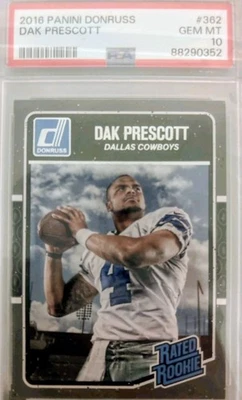 Donruss 2016 - Rated Rookies Dak Prescott #362 (RC) PSA Gem Mint 10 Red 🔥🔥 Foto 1 de 2
