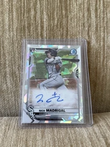 Bowman Chrome Nick Madrigal 2021 refractor de hielo atómico automático #/100 White Sox - Imagen 1 de 2