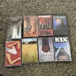 80s hair metal 8 cassette tape lot heavy rock Poison Great White snake Lion Ratt - Picture 1 of 4