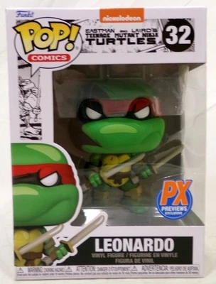 Funko Pop Cómics Tortugas Ninja Mutantes 32 Leonardo PX Exclusivo De Previews - Imagen 1 de 4