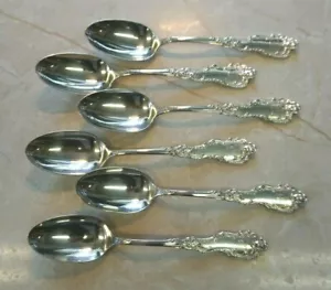 6 Matched STERLING SILVER Frank Smith BARONIAL Pattern, 5-7/8" Teaspoons, w/Mono - Picture 1 of 8