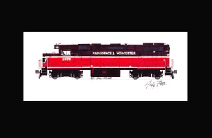 Providence & Worcester GP38-2 11"x17" stampa opaca firmata Andy Fletcher - Foto 1 di 1