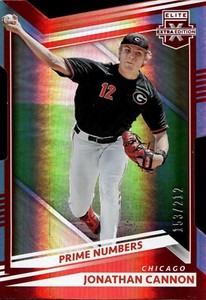 2022 Panini Elite Extra Edition Jonathan Cannon /212 Red Die Cut Prime Chicago