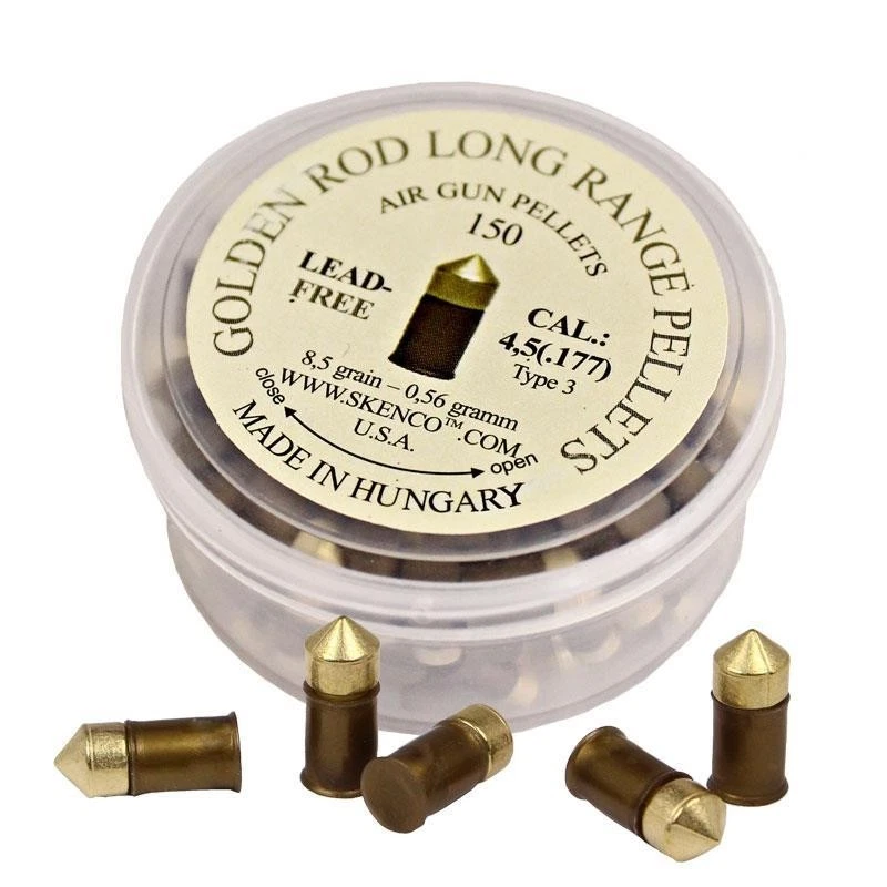 pallini 4,5 skenco golden acciaio carabina fucile aria compressa airgun sport