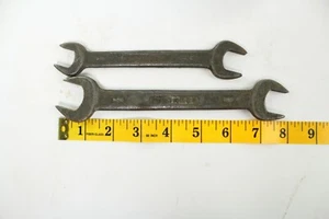 DUNLAP Vintage 2 Piece Combination Open End Wrench Set Sizes 3/4 5/8 8/16 7/8 - Picture 1 of 5