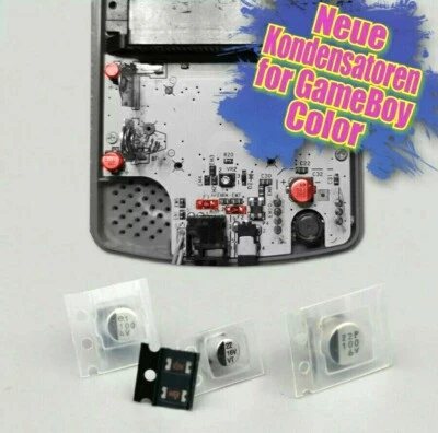 Ersatz Kondensatoren / Sicherungen für GameBoy Color F1 F2 GBC Elkos SMD Platine