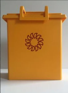 Tupperware Large Carry-All & Handle ~ Store Organize On-The-Go Gold Sun - Picture 1 of 6