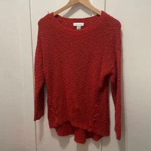 Christopher & Banks 100% Cotton Orange Sweater Size Medium - Picture 1 of 7