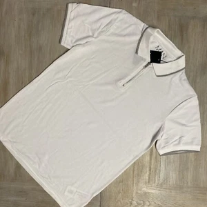 Polo Para Hombres Grande Blanco Boohoo Hombre PVP £39 Polo Deportivo Cuello con Cremallera - Imagen 1 de 13