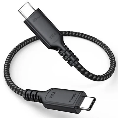 Thunderbolt 4 Cable 1Ft Short USB 4 40Gbps 240W Charging 8K@60Hz - Image 1 of 4