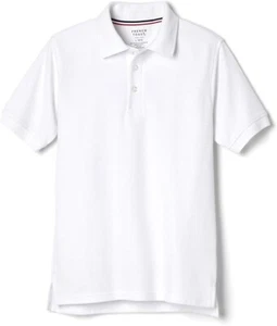 2 PACK French Toast Boys Short Sleeve Pique Polo Uniform Shirt Size 8 White - Picture 1 of 2